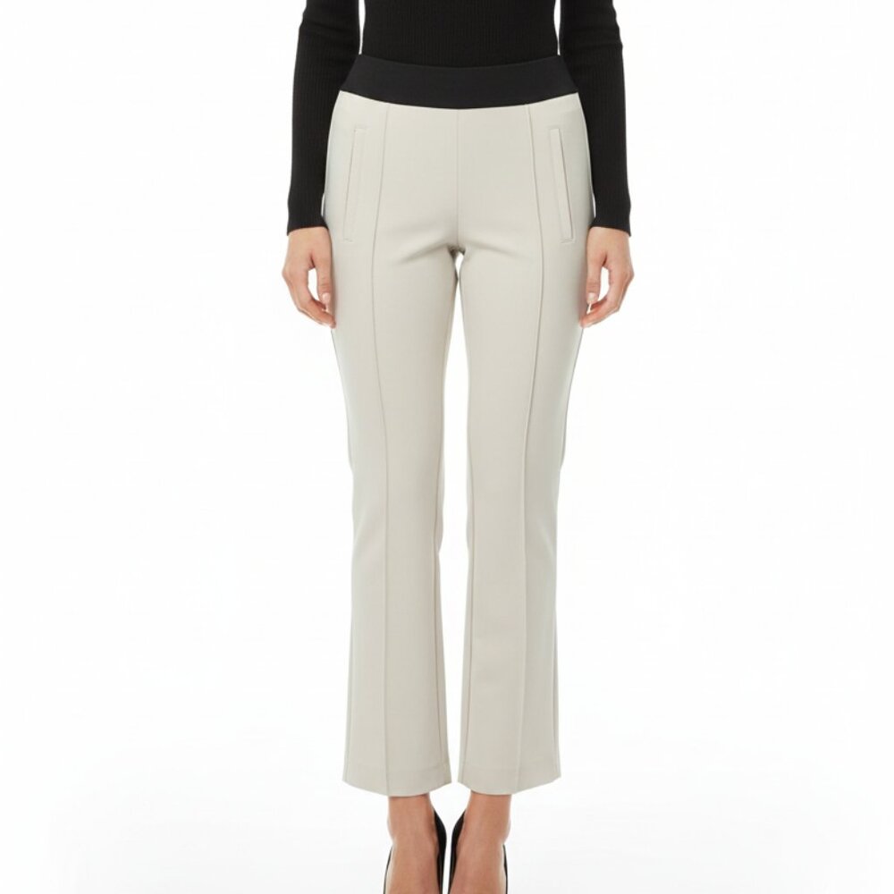 Y/OSEMITE JAMES PERSE WHITE BLACK WAIST LOW RISE STRAIGHT CROPPED LEG PANTS - 0